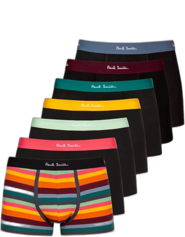 Organic-cotton 'artist Stripe' Mixed Boxer Briefs Seven Pack