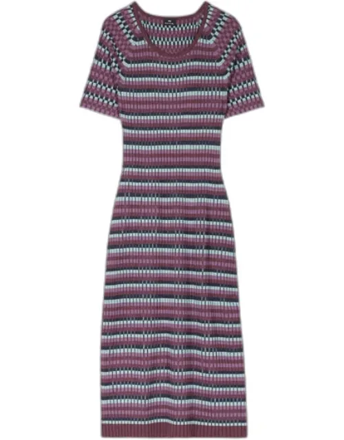 Pleated Rib Knit Dress