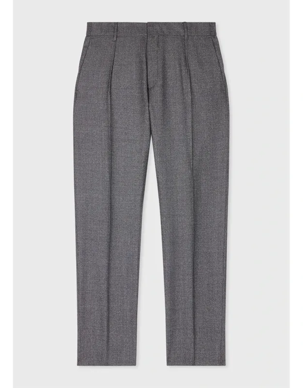 Tapered-fit Check Elastic-back Trousers