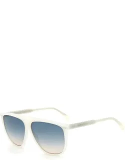 Sunglasses Ivory Grey Shaded Aviator Acetate