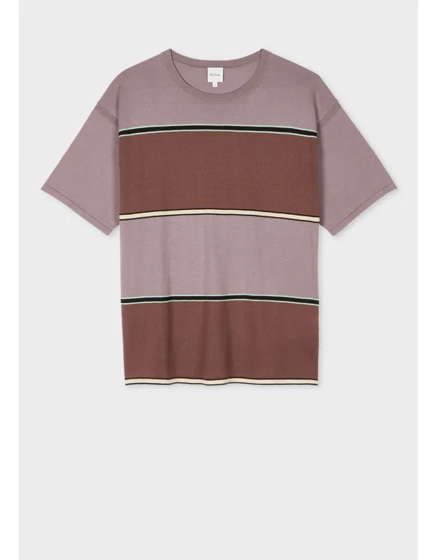 Mauve Stripe Knitted T-shirt