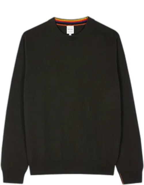 Dark Green Cashmere Crew Neck Sweater