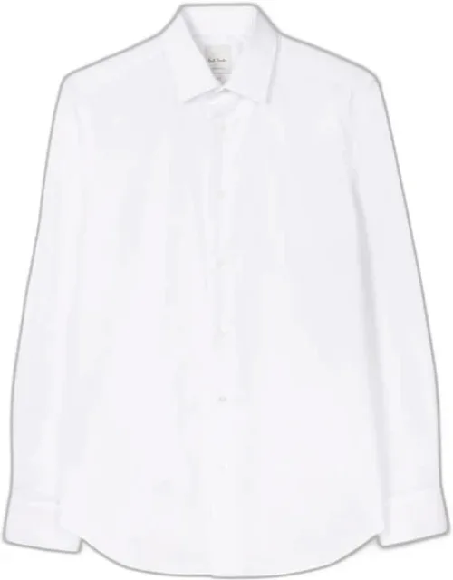 Slim-fit Poplin Cotton Shirt With 'artist Stripe' Cuff Lining