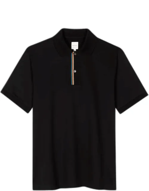 Signature Stripe Trim Polo Shirt