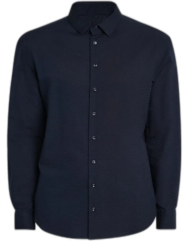 Solid Seersucker Sport Shirt