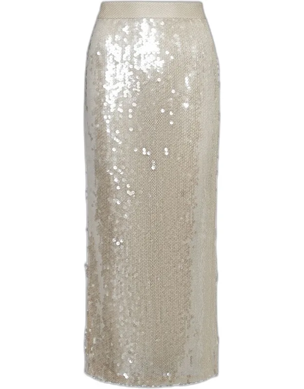 Sequined Sheer Midi Skirt