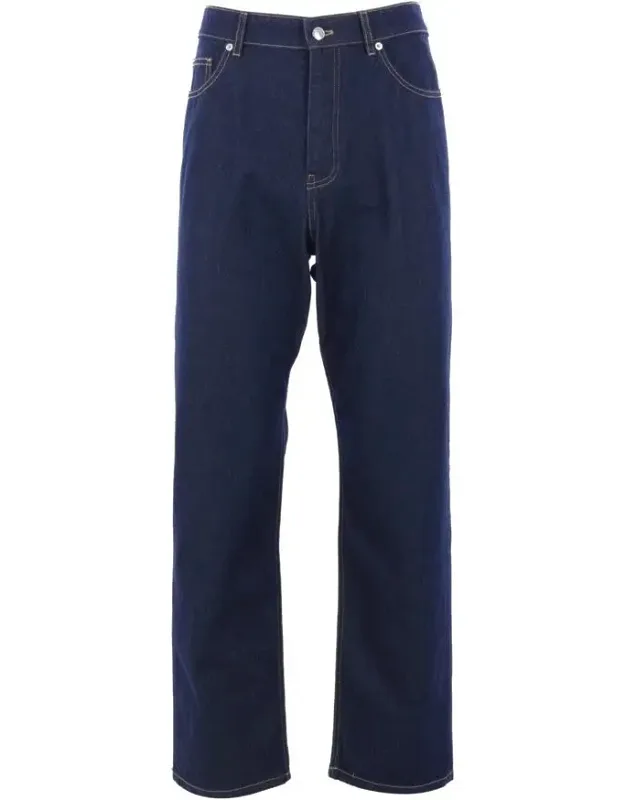 Maison Kitsuné Straight-leg Denim With Profile Fox Embroidery