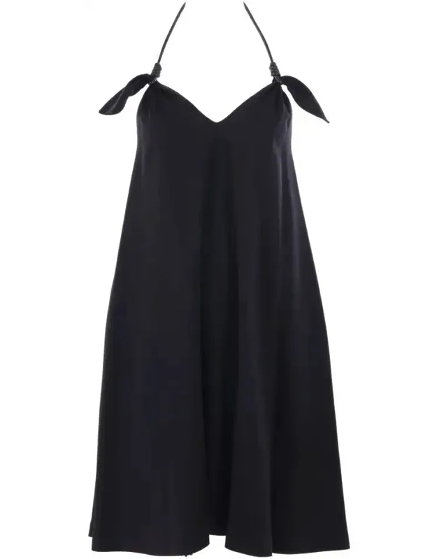 Short Dress With Halter Neckline And Flamenco-inspired Knots
