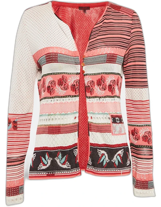 Intarsia Knit Button Front Cardigan