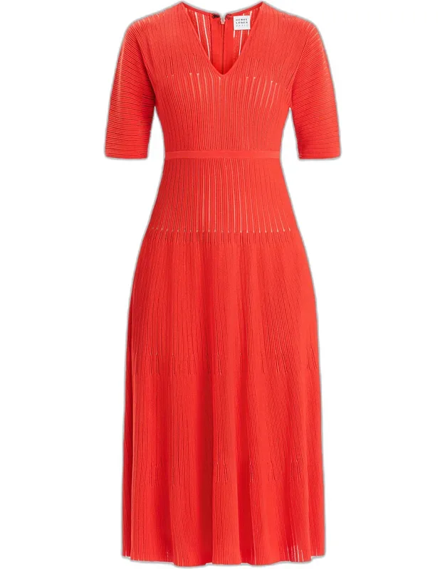 Lyla Dolman-sleeve Rib Midi Dress