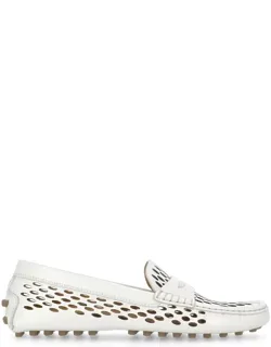 Flat Shoes With Cut-out Details And Rubber Sole