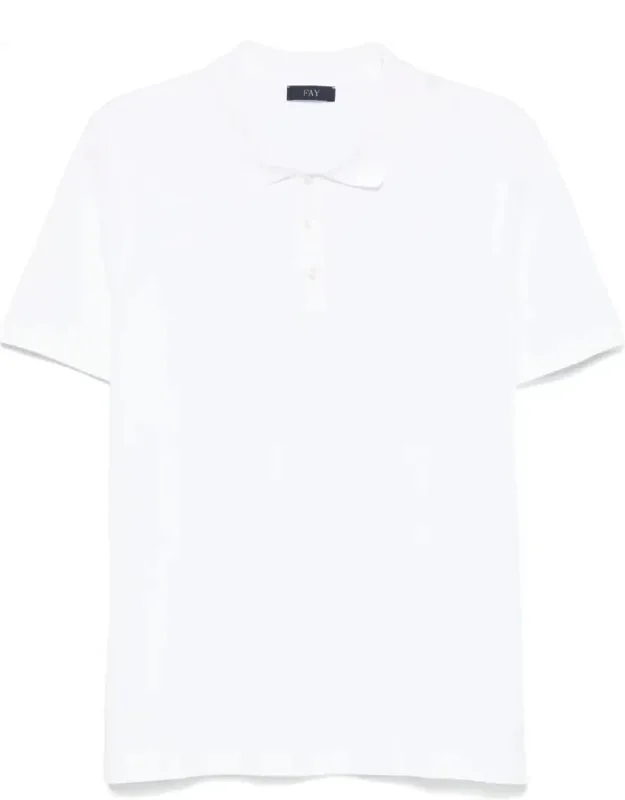 T-shirt And Polo With Short Front Button Fastening And Ribbed Cuffs