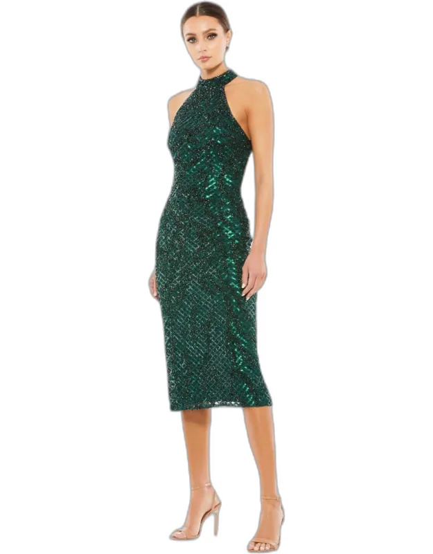 Embellished Halter Midi Dress