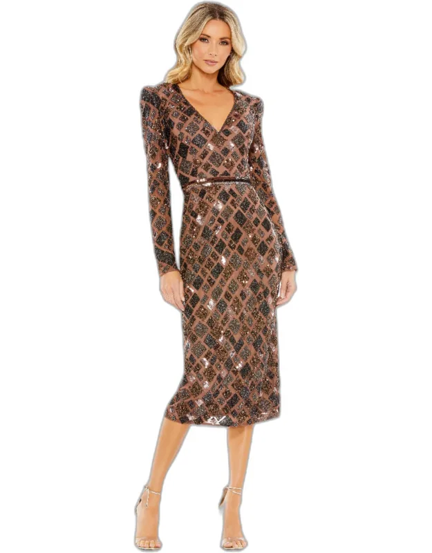 Embellished Midi Sheath Wedding Guest Dress