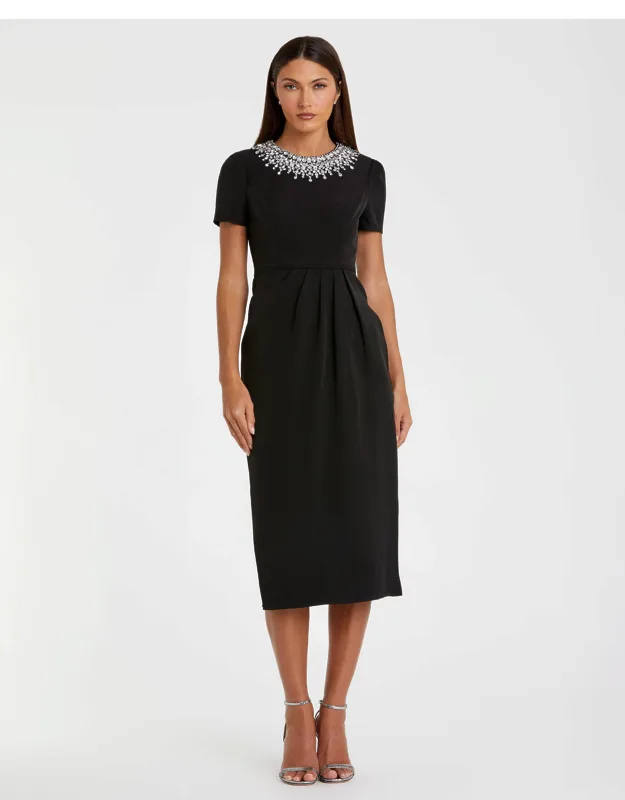 Rhinestone Neckline Dress