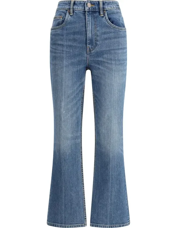 Cropped Flare Jeans With Five-pocket Style