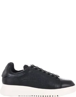 Sneakers With Hammered Leather And Eagle Logo