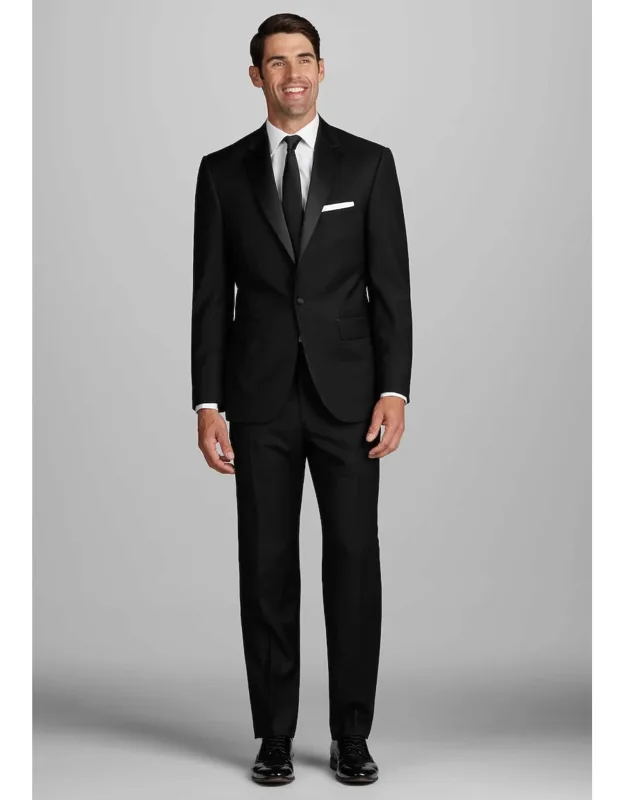 Tailored Fit Wool Blend Tuxedo Suit Jacket