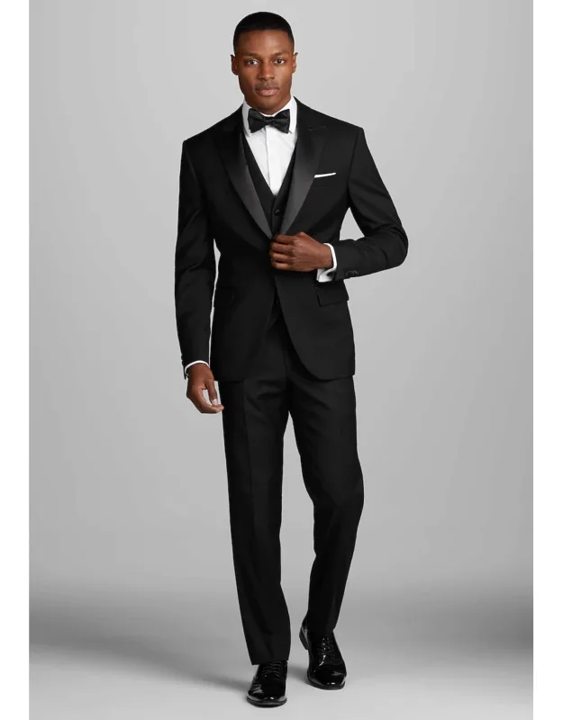 Slim Fit Wool Blend Tuxedo Suit Jacket With Traditional Peak Lapel