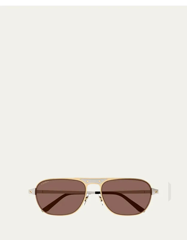 Ct0532sm Metal Aviator Sunglasses With Twotone Metal And Adjustable Nose Pads