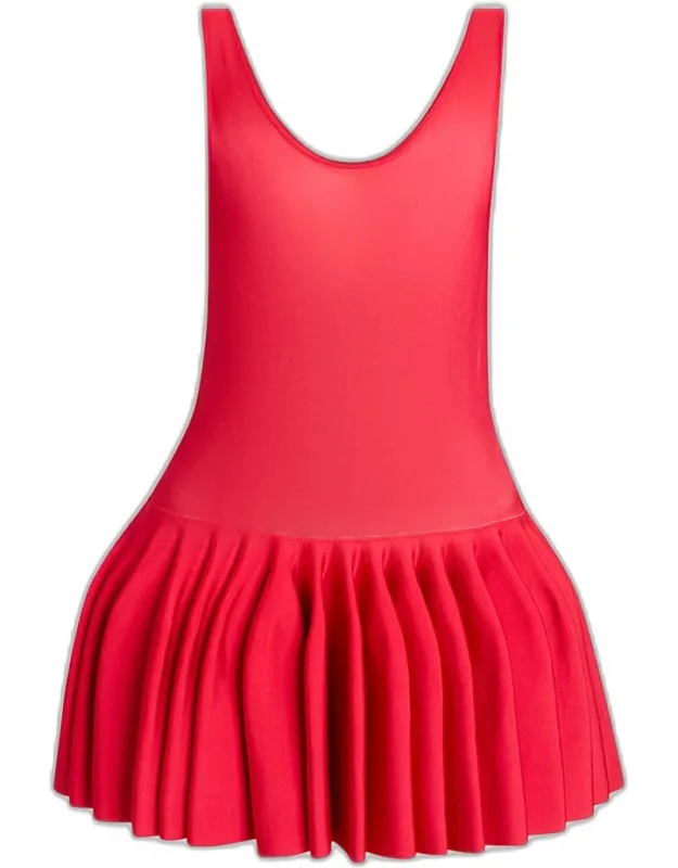 Sleeveless Drop-waist Flared Skirt Mini Dress