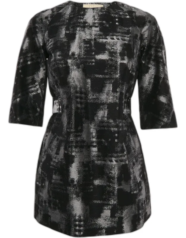 Abstract Jacquard Shift Dress
