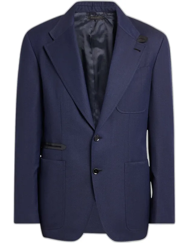 Wool Single-breasted Travel Sport Coat