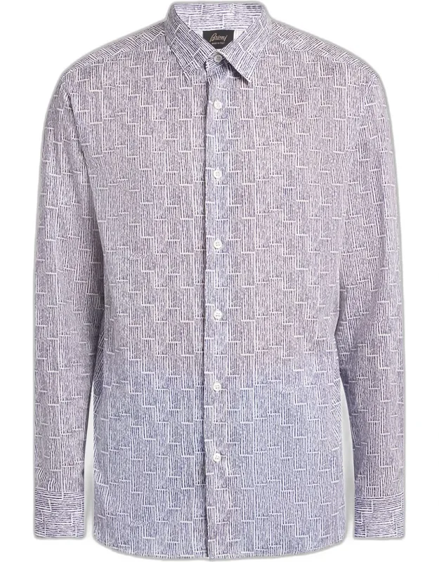 Cotton Bamboo-print Sport Shirt