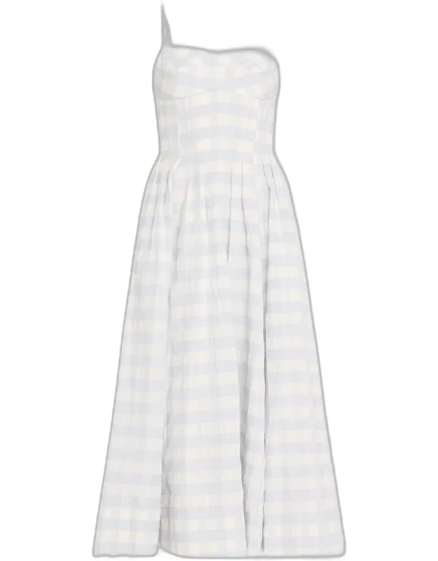 Check A-line Midi Dress