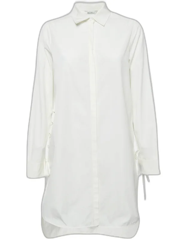 Cotton Lace-up Shirt Dress