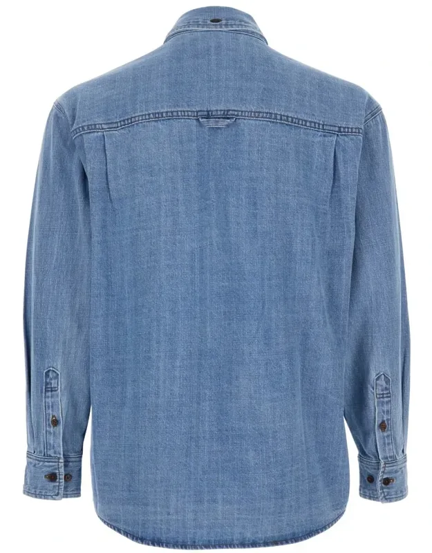 Jacket With Patch Pockets On The Chest In Denim