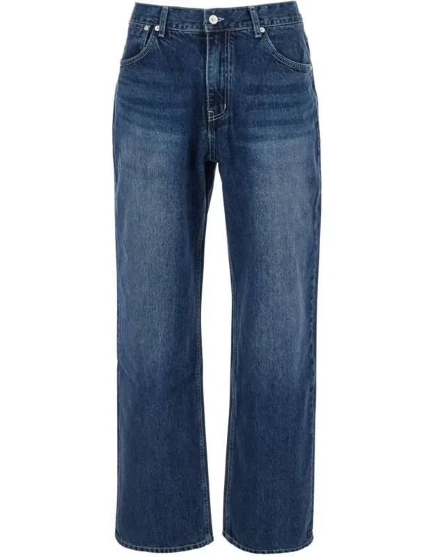 Essentia Jeans With Logo Patch On The Rear In Denim