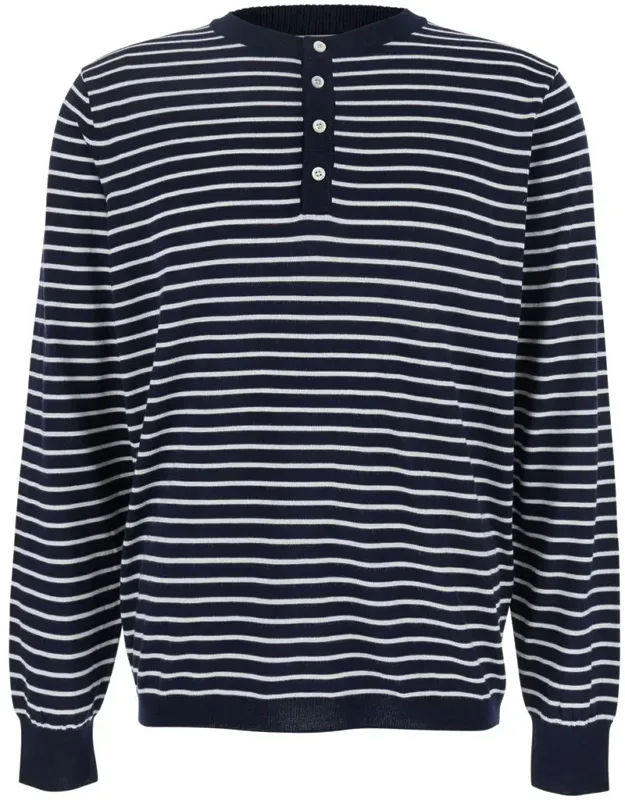 Crewneck T-shirt With All-over Striped Motif In Cotton