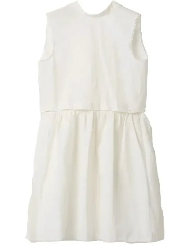 Slubbed Poplin Logo-patch Dress