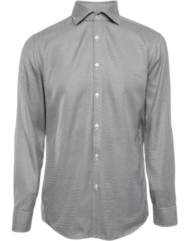 Patterned Cotton Button Front Slim Fit Shirt