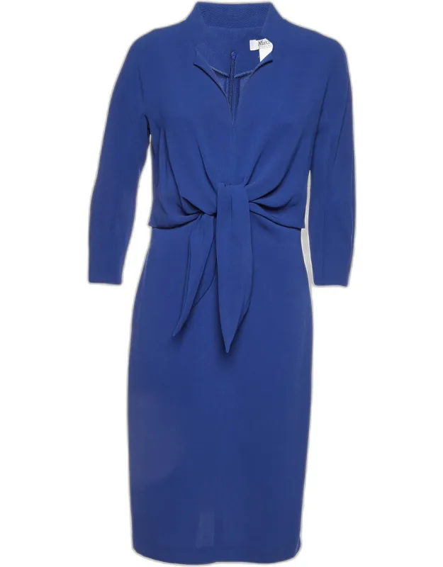 Crepe Tie-up Detail Midi Dress