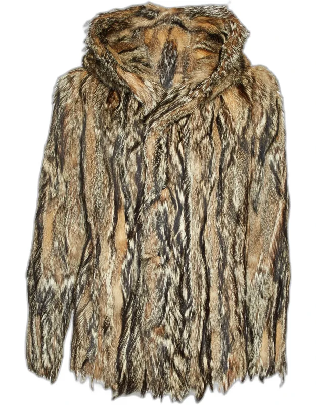 Real Fur Hooded Coat