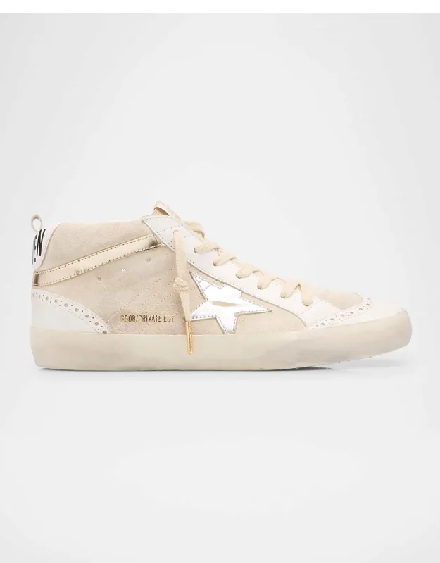 Slide Mixed Leather Mid-top Sneakers