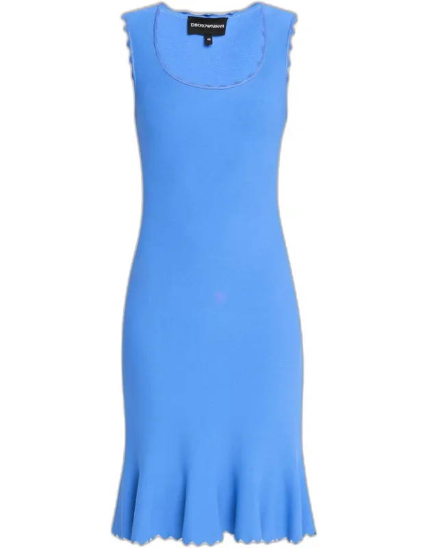 Scalloped Stretch Milano Dress