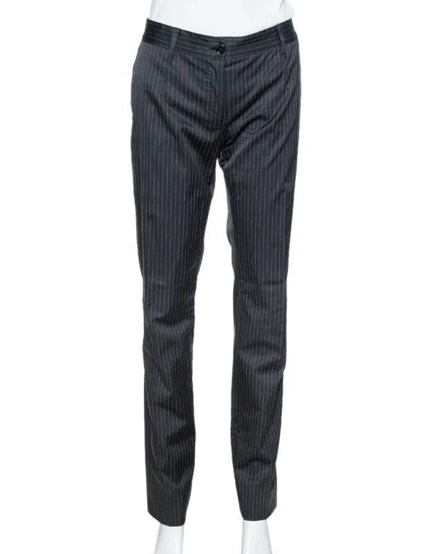 Pinstriped Cotton Tailored Pants