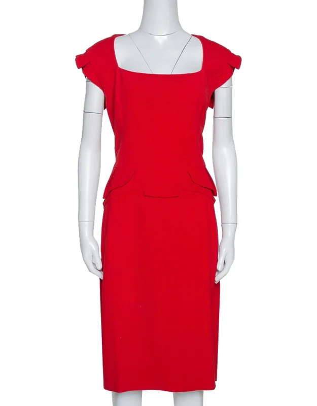 Stretch Crepe Midi Dress