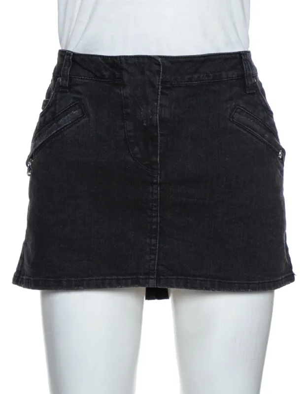 Washed Denim Mini Skirt