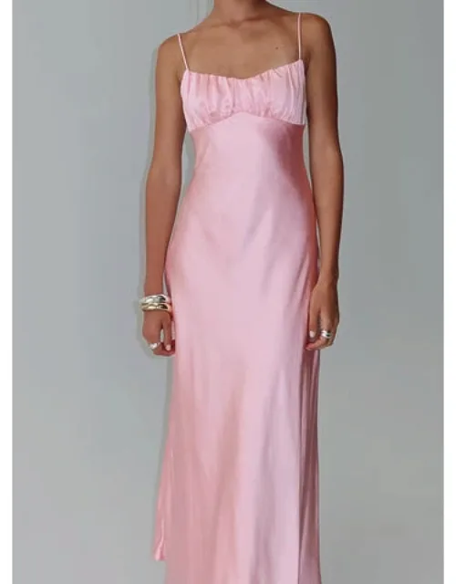 Penelopi Maxi Dress Satin Material Pleated Bust