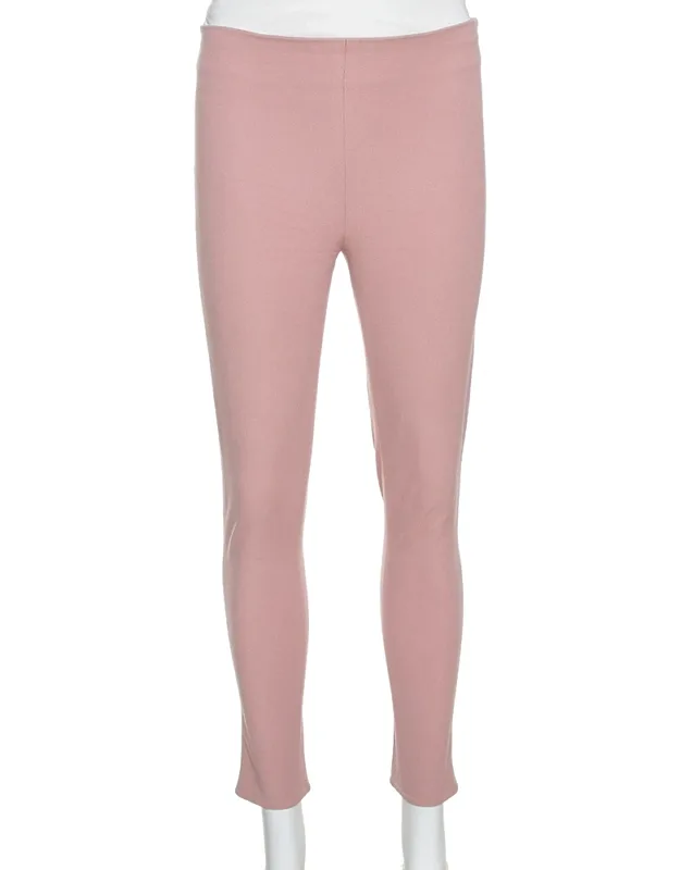 Light Pink Stretch Gabardine Cropped Trousers