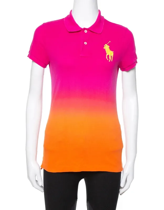 Ombre Cotton Pique Skinny Polo T-shirt