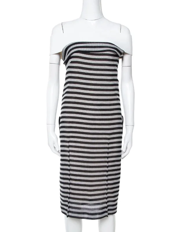 Monochrome Striped Cotton Basketweave Layan Dress