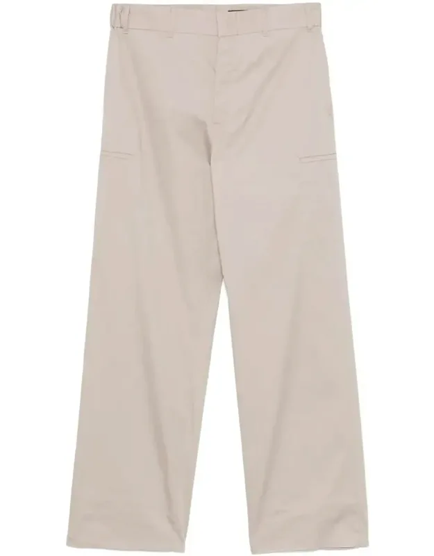 Straight-cut Cargo Cotton Trousers