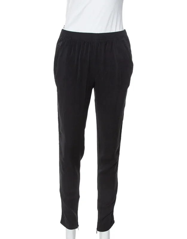 Silk Crepe Tapered Trousers