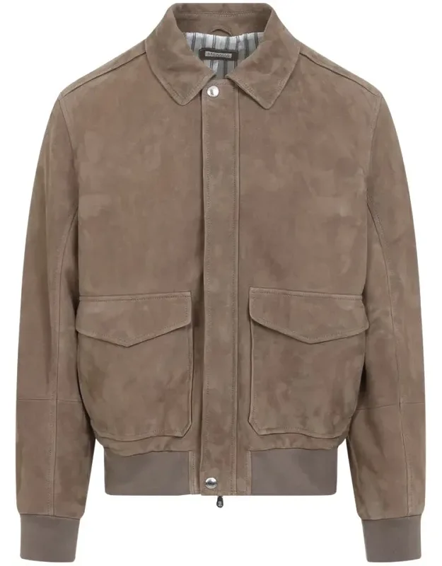 Jacket Bomber, Suede Leather