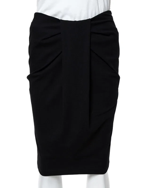 Jersey Pleat Front Pencil Skirt